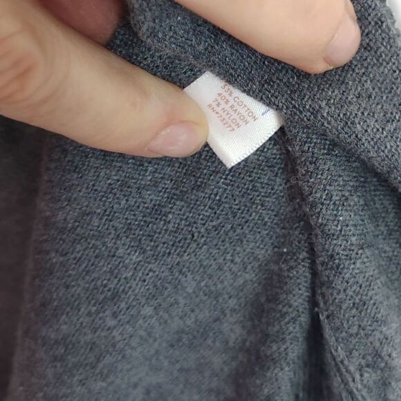 Lauren Conrad Gray Sweater‎ Tunic Braided LS Ribbed Cuffs Hem Wide Scoop Neck 1X - Picture 7 of 10